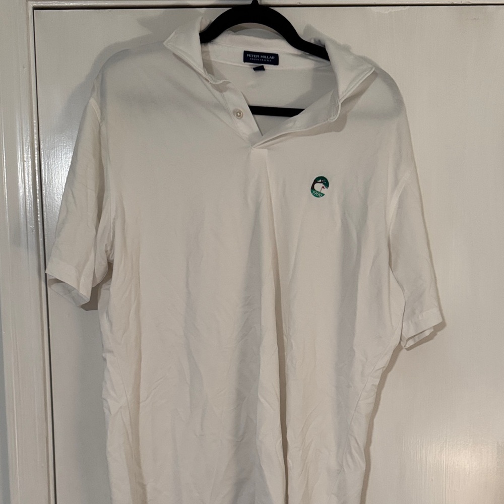 Peter Millar White Polo Shirt with Golf Logo